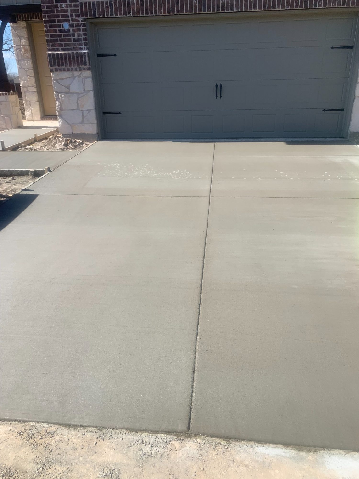 Finished concrete driveway